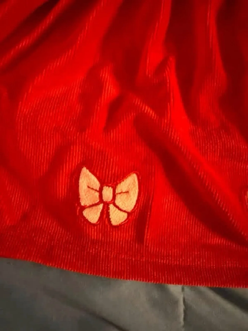 Bluey Red Bow-Accented Corduroy Dress for Kids